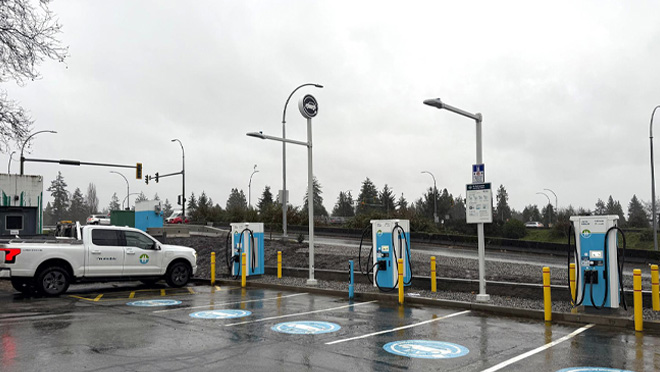 EV charging hub in North Vancouver, B.C.