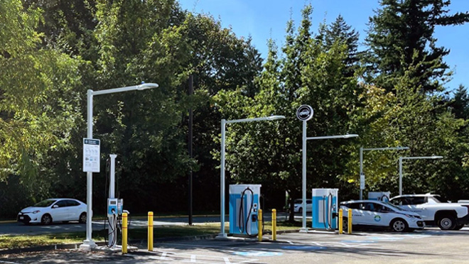 EV charging hub at University of the Fraser Valley, Abbotsford campus