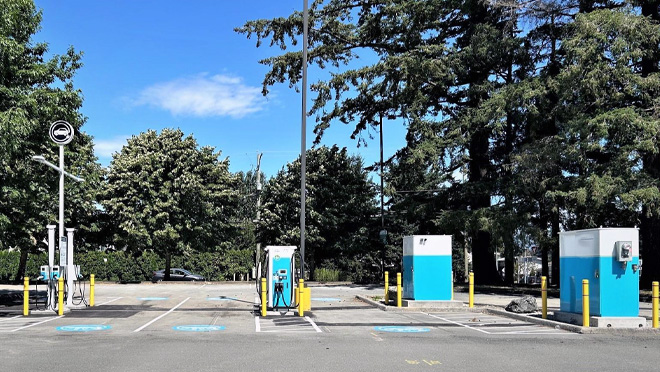 EV charging hub at University of the Fraser Valley, Chilliwack campus