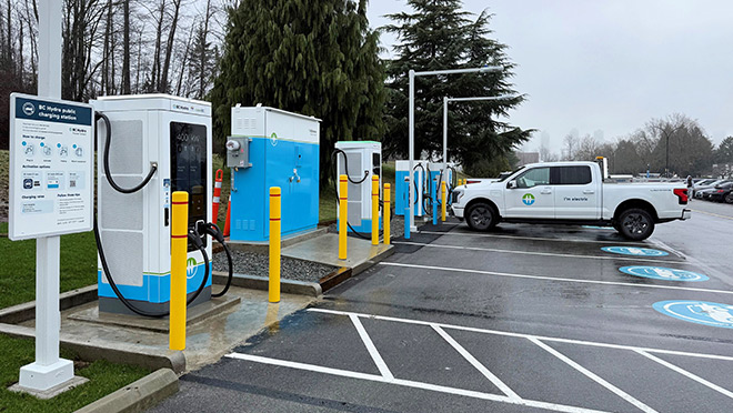 Charging hub at BCIT campus