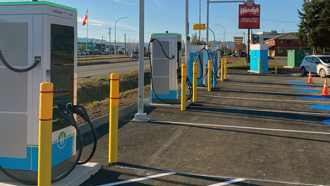 EV charging hub in Nanaimo, B.C.