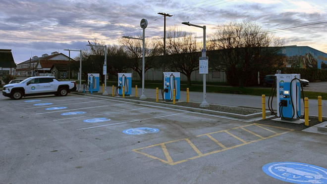EV charging hub in Richmond Gulf of Georgia Cannery.