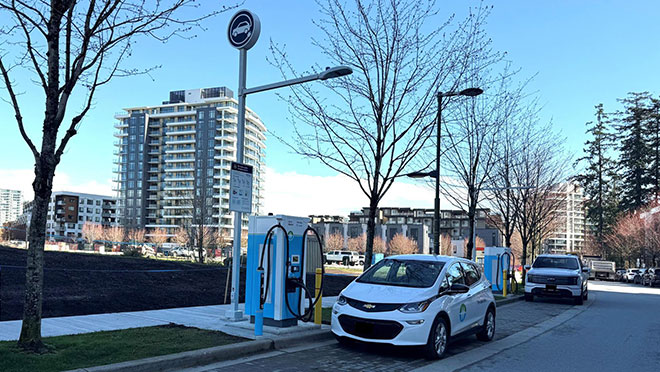 EV charging site at UBC