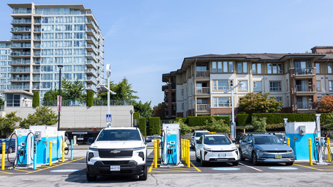 EV charging site in KPU Campus in Richmond, B.C.