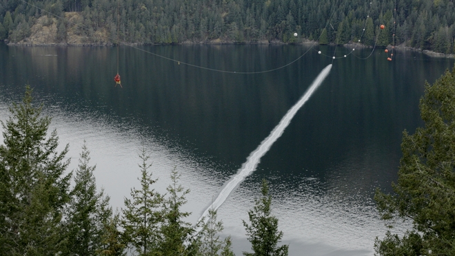 Power line removal across the Agamemnon Channel