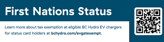 Decal sticker indicating GST-exempt charging is available at the site.