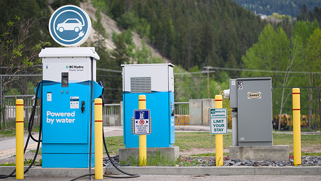 BC Hydro EV charger in Golden, B.C.